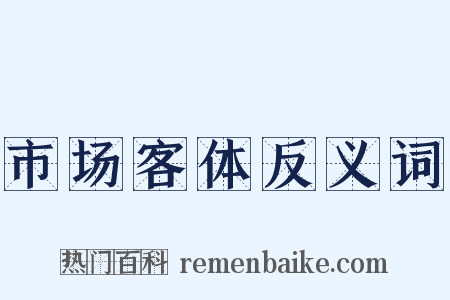 市场客体反义词是什么意思的图片